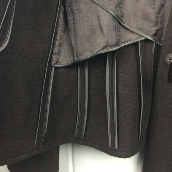 Cole Haan Brown Toggle Front Wool Alpaca Jacket S - Picture 10 of 13